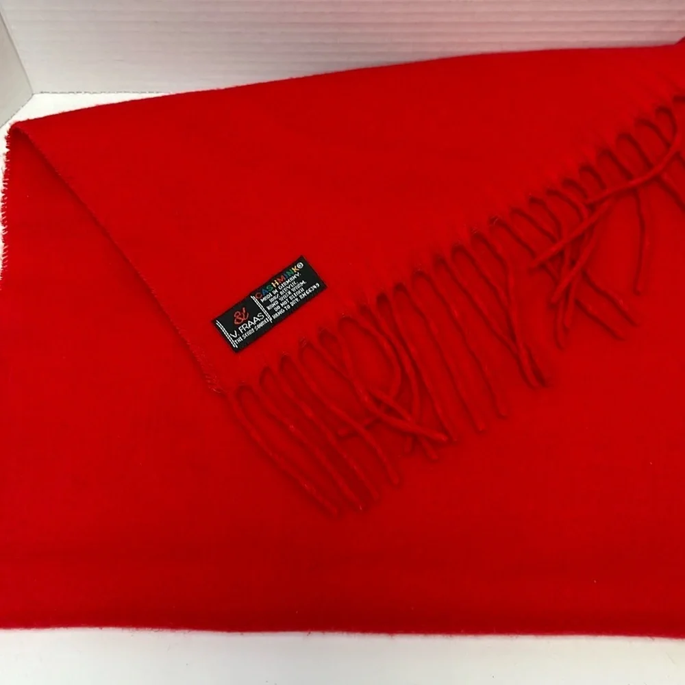Cashmink V. Fraas Women’s Red Neck Scarf 11”W X 54”L